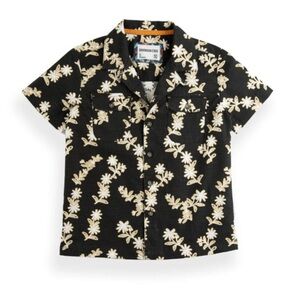 Sovereign Code EUC Sz 7 Black Floral Kids Shirt